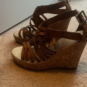 Tory Burch leather straps wedge sandals